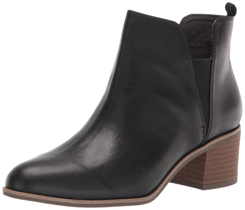 Dr. Scholl's Shoes Womens Teammate Slip On Chelsea Dress Ankle Boot, Black Smooth, 6.5 US